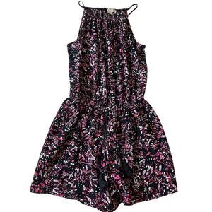 Finn & Grace Navy Printed Chiffon High Neck Romper